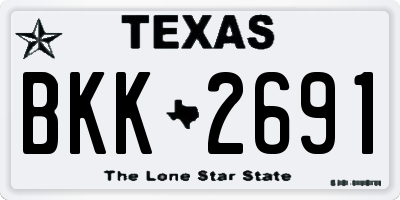 TX license plate BKK2691