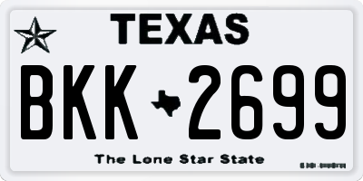 TX license plate BKK2699