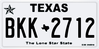 TX license plate BKK2712