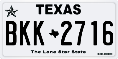 TX license plate BKK2716