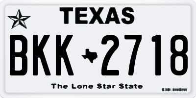 TX license plate BKK2718