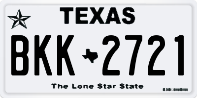 TX license plate BKK2721