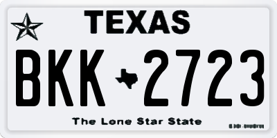 TX license plate BKK2723