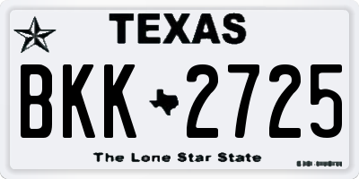 TX license plate BKK2725