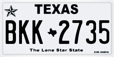 TX license plate BKK2735