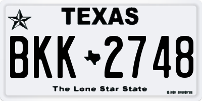TX license plate BKK2748