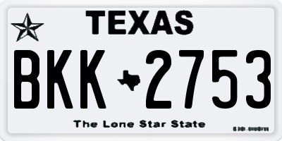 TX license plate BKK2753