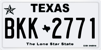 TX license plate BKK2771