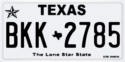 TX license plate BKK2785