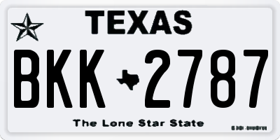 TX license plate BKK2787