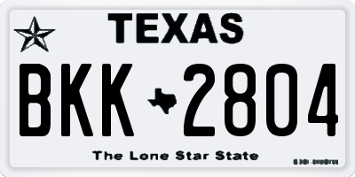 TX license plate BKK2804