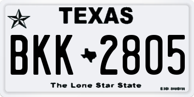 TX license plate BKK2805