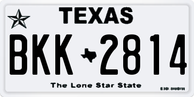 TX license plate BKK2814