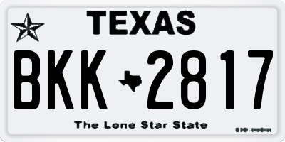 TX license plate BKK2817