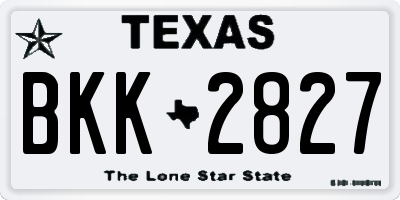 TX license plate BKK2827