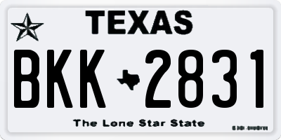 TX license plate BKK2831