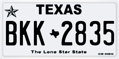 TX license plate BKK2835