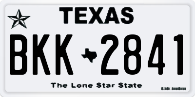 TX license plate BKK2841