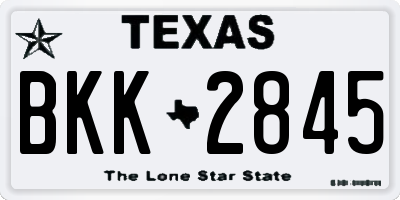 TX license plate BKK2845