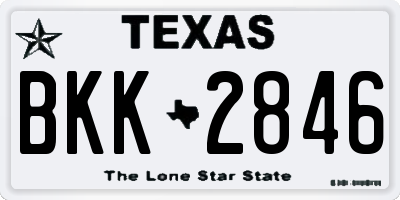 TX license plate BKK2846