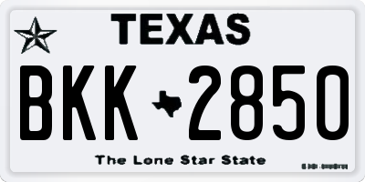 TX license plate BKK2850