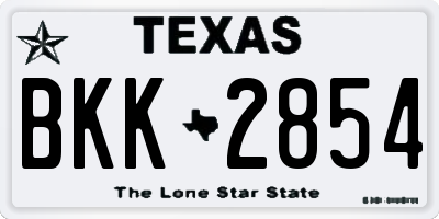 TX license plate BKK2854