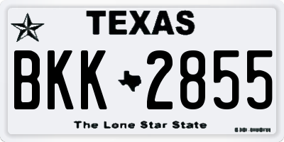 TX license plate BKK2855