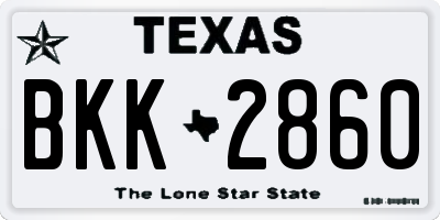 TX license plate BKK2860