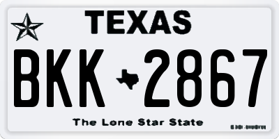TX license plate BKK2867