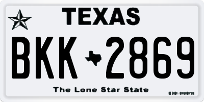 TX license plate BKK2869