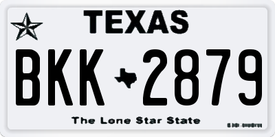 TX license plate BKK2879
