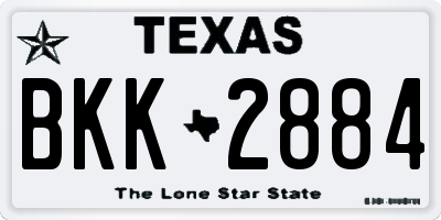 TX license plate BKK2884