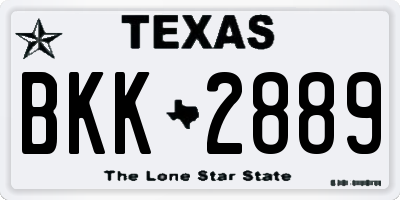 TX license plate BKK2889