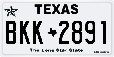 TX license plate BKK2891