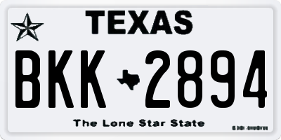 TX license plate BKK2894
