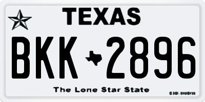 TX license plate BKK2896