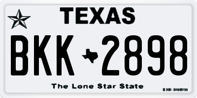TX license plate BKK2898
