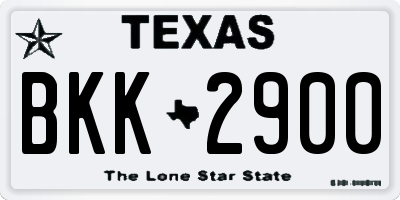 TX license plate BKK2900