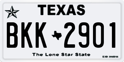TX license plate BKK2901