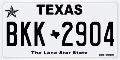 TX license plate BKK2904