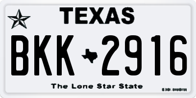 TX license plate BKK2916