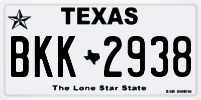 TX license plate BKK2938