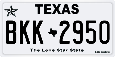 TX license plate BKK2950