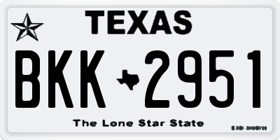 TX license plate BKK2951