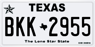 TX license plate BKK2955