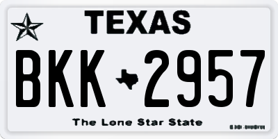 TX license plate BKK2957