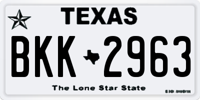 TX license plate BKK2963