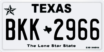TX license plate BKK2966