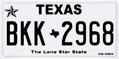 TX license plate BKK2968