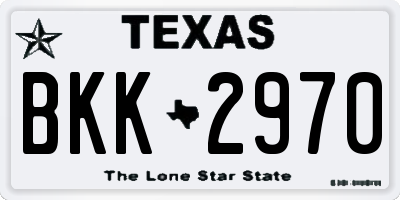 TX license plate BKK2970